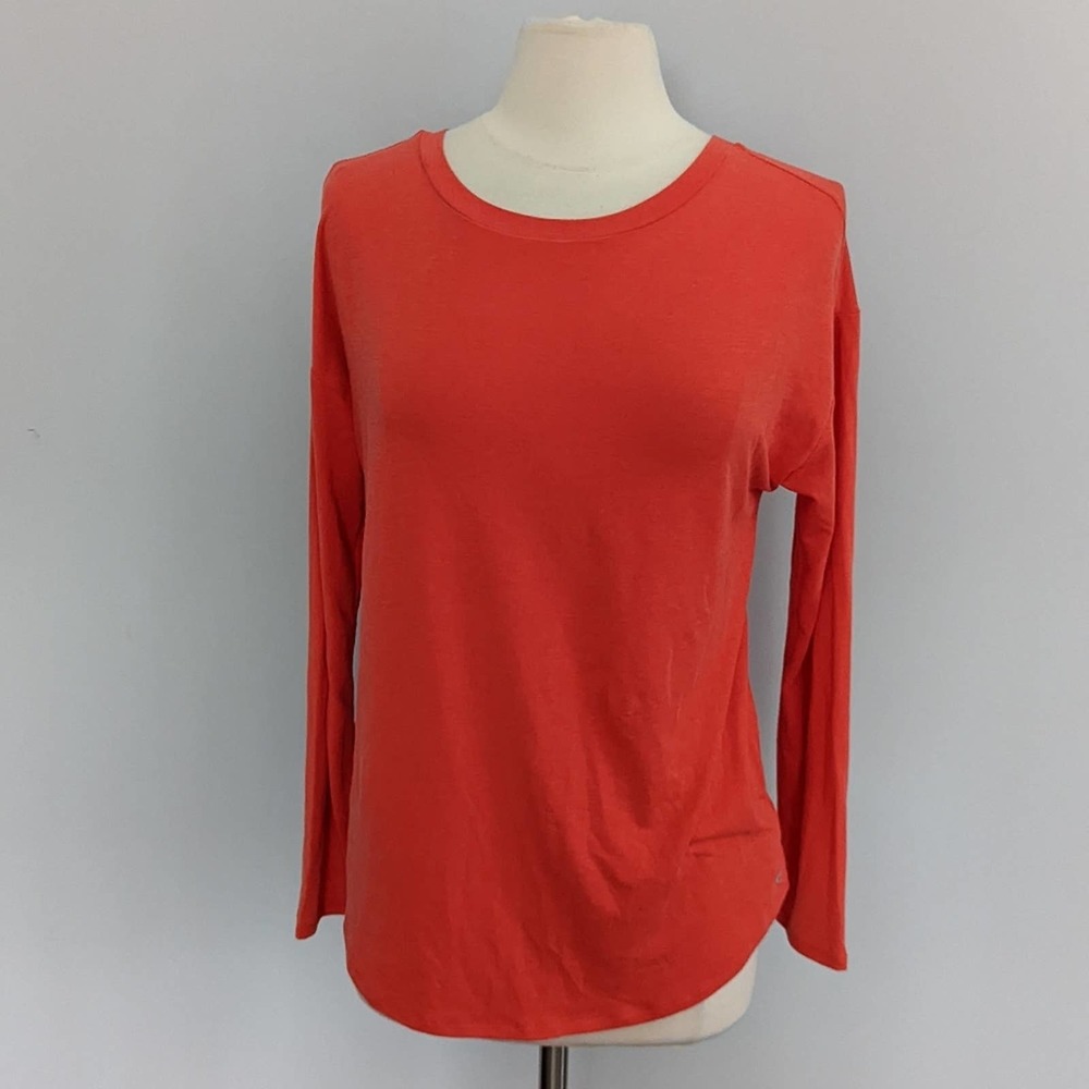 GAP Body Lace Up Back Coral Medium Long Sleeve Comfy - Picture 4 of 5